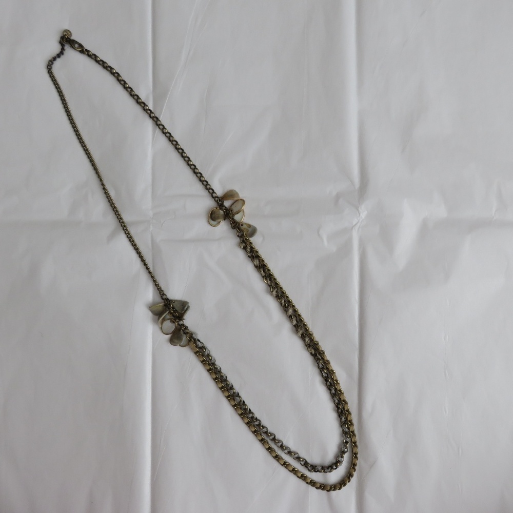 LOFT Chain and Ribbon Necklace